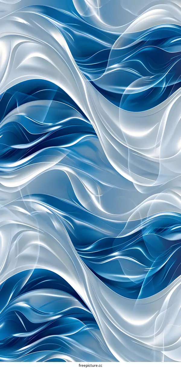 Blue and white abstract waves