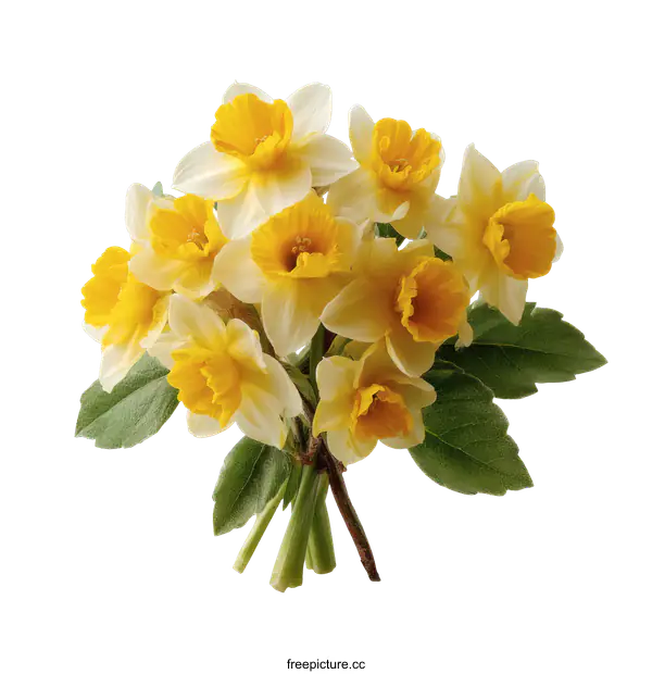 [Transparent Background PNG]Beautiful Spring Daffodils Bouquet