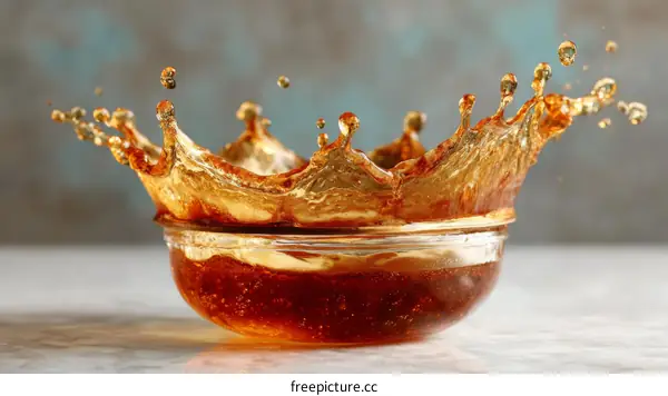 Delicious Liquid Splash in Glass Bowl