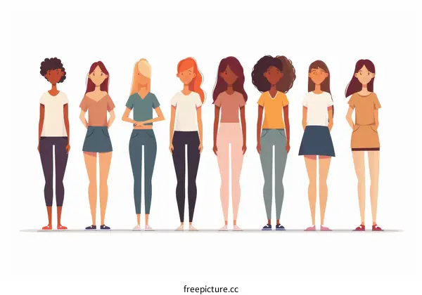 A group of diverse women standing together