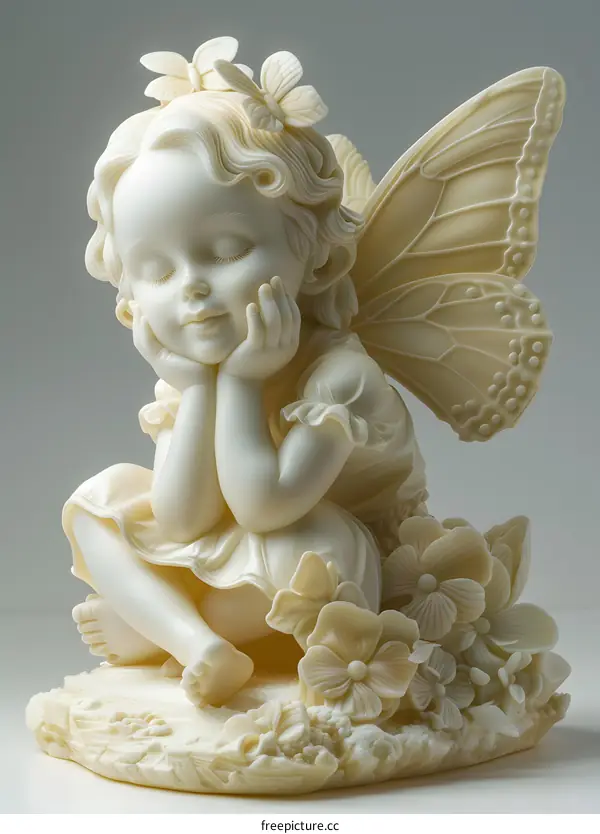 Cute fairy figurine made of stone