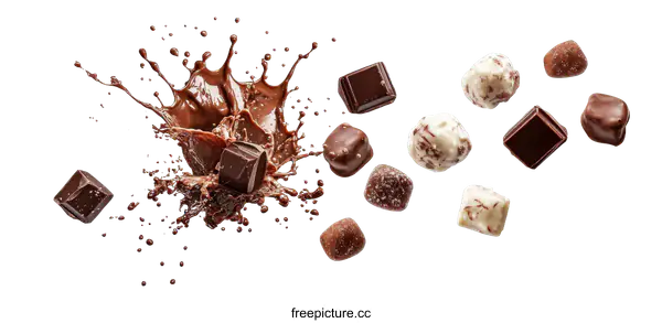 [Transparent Background PNG]Delicious Chocolate Variety  Splash Art