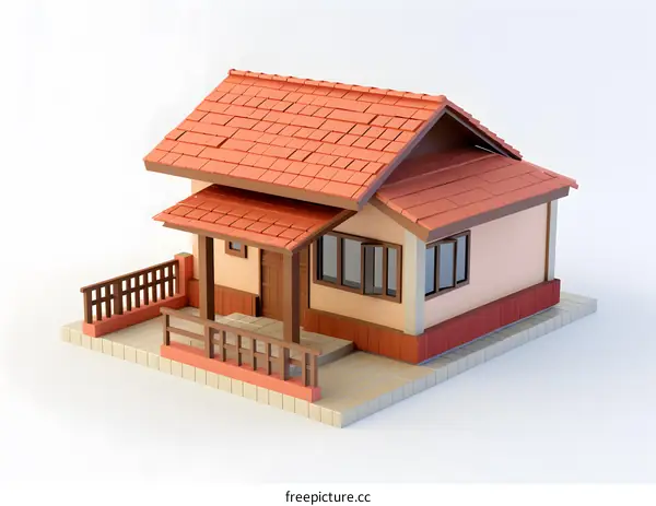 Low Poly 3D Model of a Small House