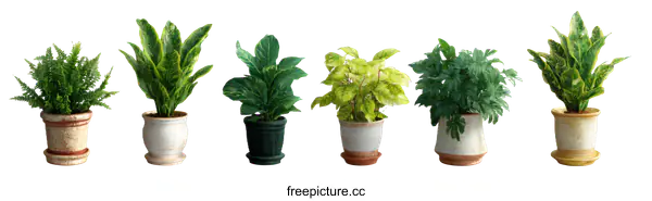 [Transparent Background PNG]Collection of Houseplants in Pots