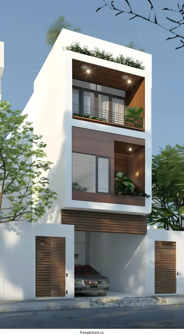 Modern Minimalist House Design With Wooden Accents