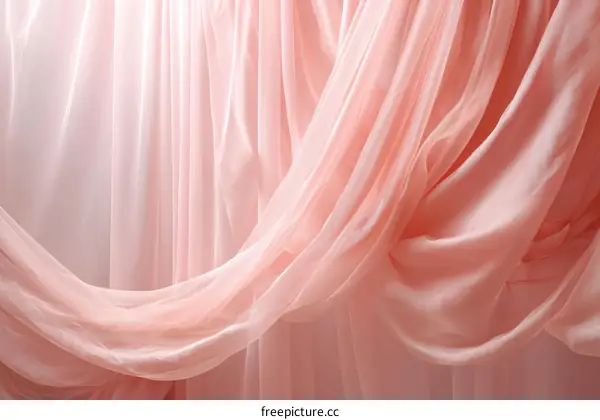 Elegant Flowing Pastel Pink Fabric Drapery