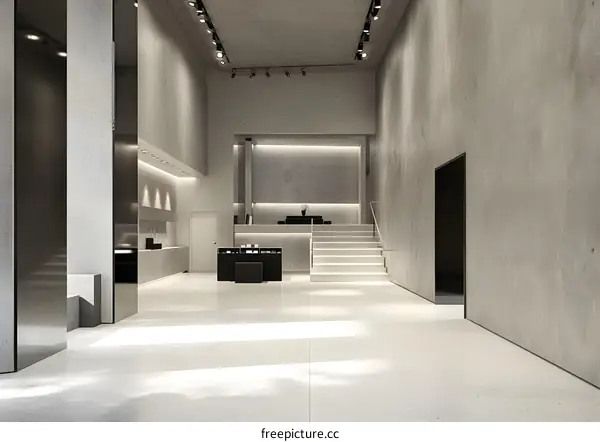 Modern Concrete Interior Design of a Lobby