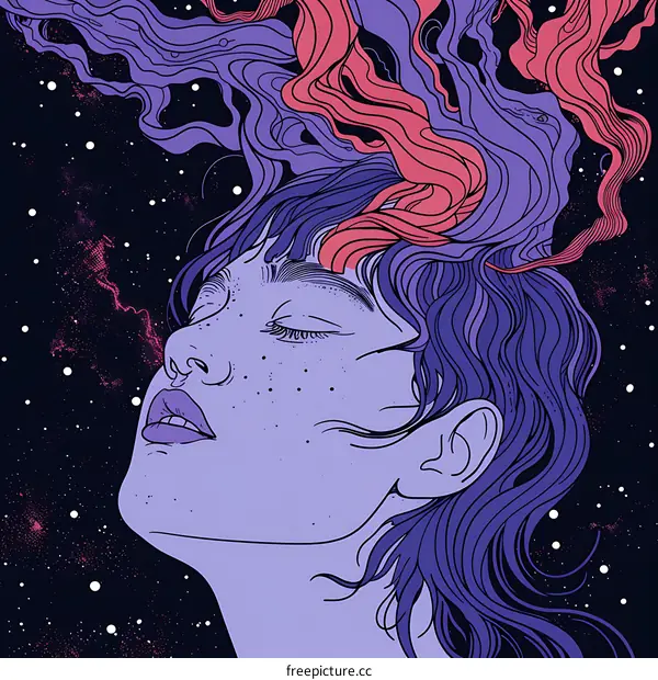 Woman with Galaxy Hair