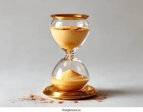 Golden Hourglass Representing Time