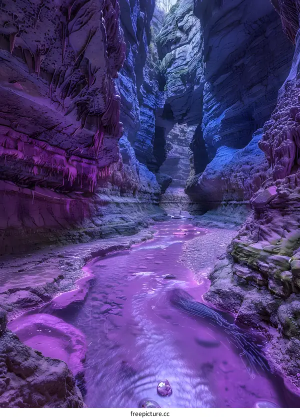 Purple canyon river valley landscape