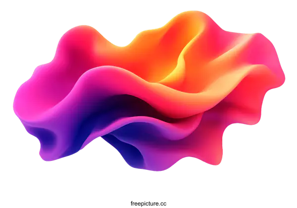 [Transparent Background PNG]Abstract Colorful Fluid Design
