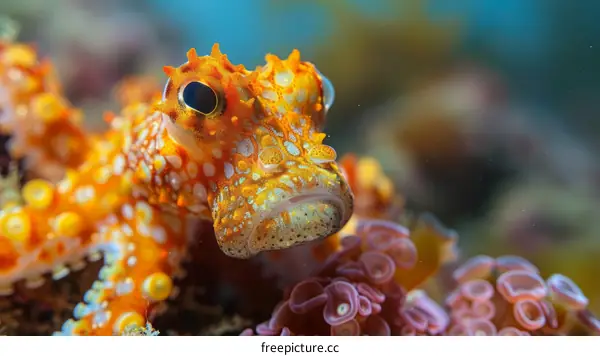 Orange-Spotted Scorpionfish With Tentacle-Like Appendages