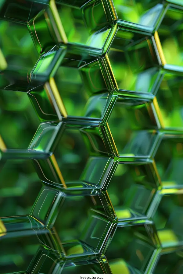 Green Translucent Digital Honeycomb Lattice Structure
