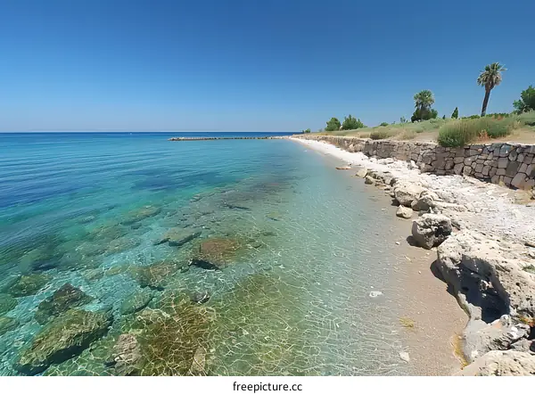 Tranquil Turquoise Water at the Coastline