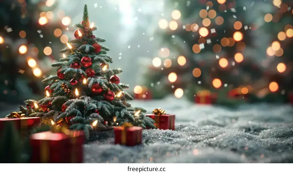 Christmas Tree with Presents Underneath