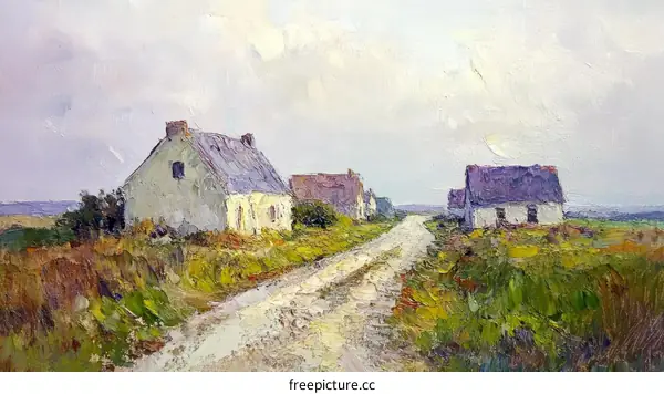 Rural Village Landscape Painting