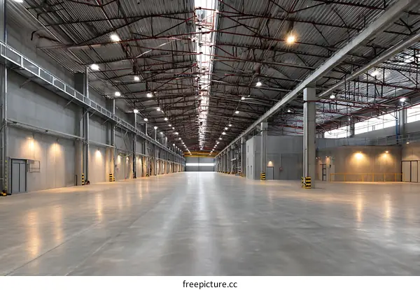 Empty Industrial Warehouse Interior