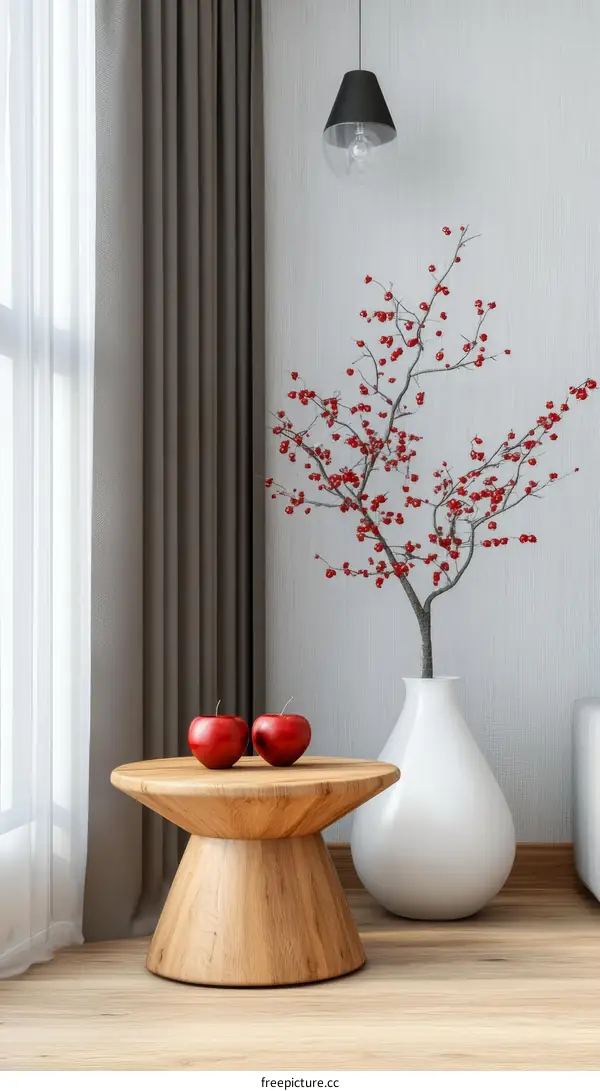 Modern Wooden Coffee Table in a Stylish Living Room