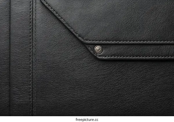 Black Leather Pocket Detail Close-up