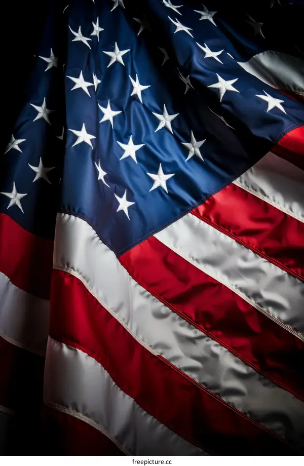 American flag waving in the wind