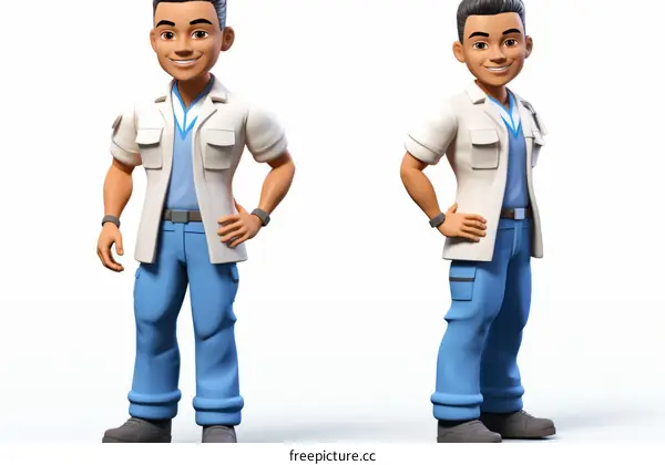 Two male cartoon characters in casual clothes