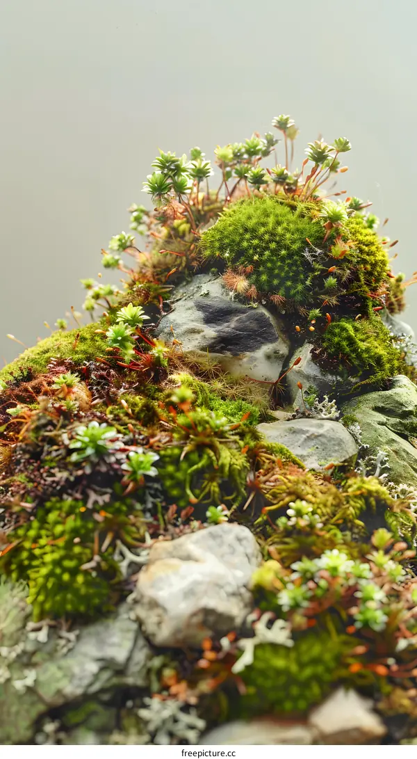Close Up of Green Moss and Rocks
