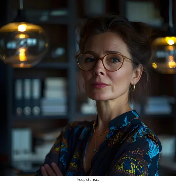 Confident Woman in Office Environment