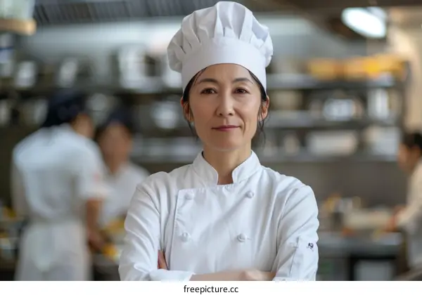 Portrait of a confident female chef in a commercial kitchen
