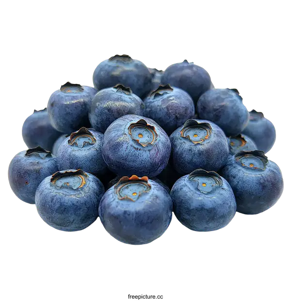 [Transparent Background PNG]Closeup Pile of Fresh Blueberries