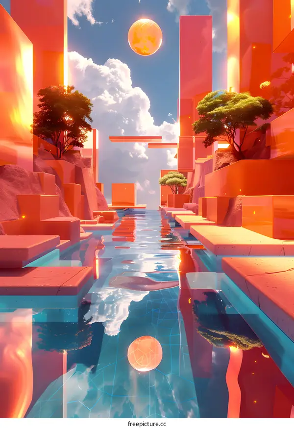 futuristic city illustration