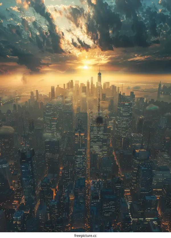 City Skyline at Sunset