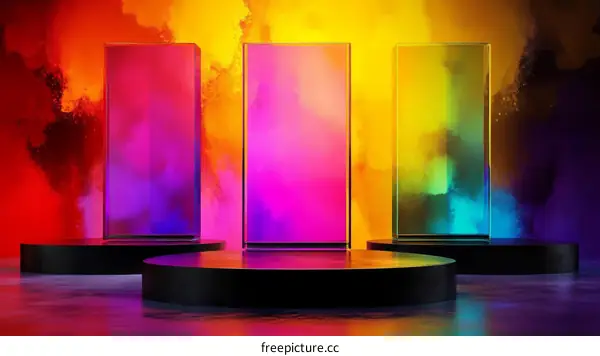 Colorful Abstract Display Showcase