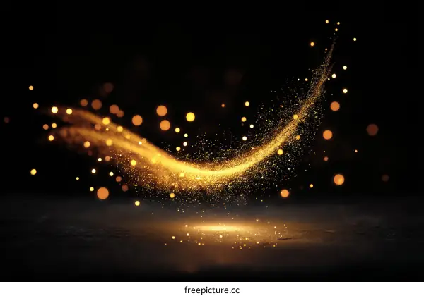 Golden Particles Abstract Background Design