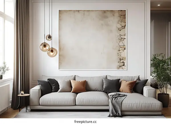 Modern Living Room Interior Design with Artwork