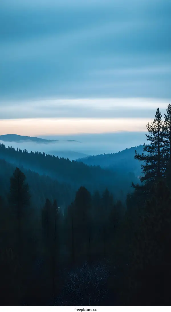 Blue Sky Over the Mountains