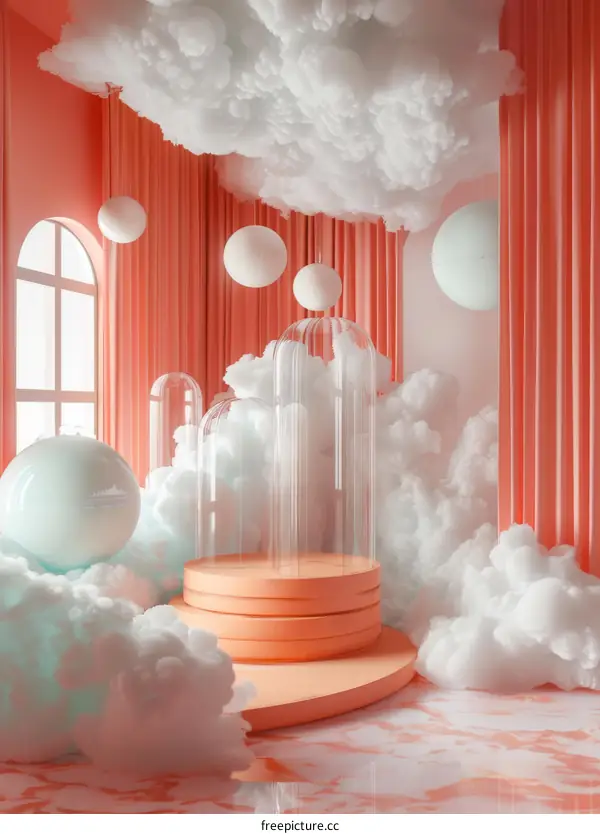 Geometric Dreamland: Pastel Hues and Surrealistic Forms