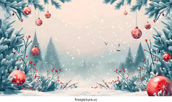 Christmas Snow Scene Illustration