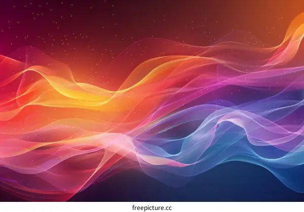 Multicolor Wave Abstract Digital Sci-Tech Art