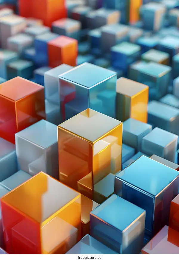 Abstract Colorful Cubes Background