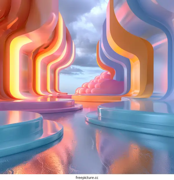 Abstract Colorful Architectural Interior Design