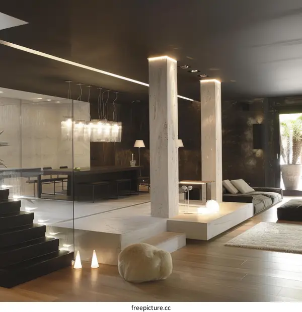 Modern minimalist interior design living room