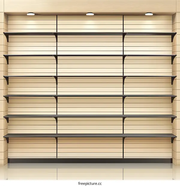 Empty Shelf Unit With Light