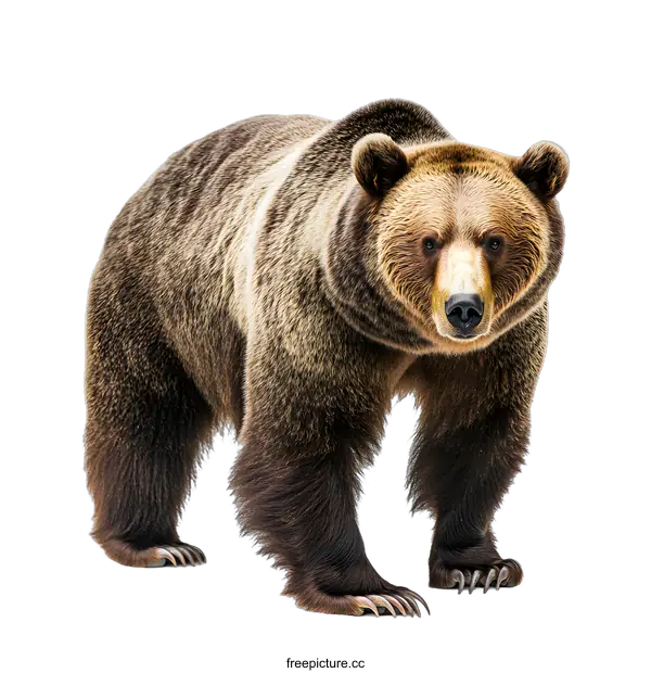 [Transparent Background PNG]Brown Bear Standing On White Background