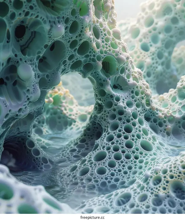 Surreal Organic Structure in Blue and White