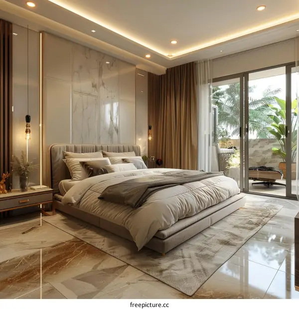Modern Bedroom Design with Balcony Access