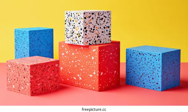 Colorful Geometric Cubes Display