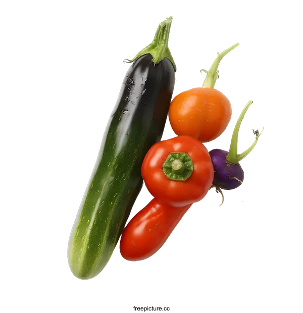 [Transparent Background PNG]Fresh Organic Vegetables on White Background