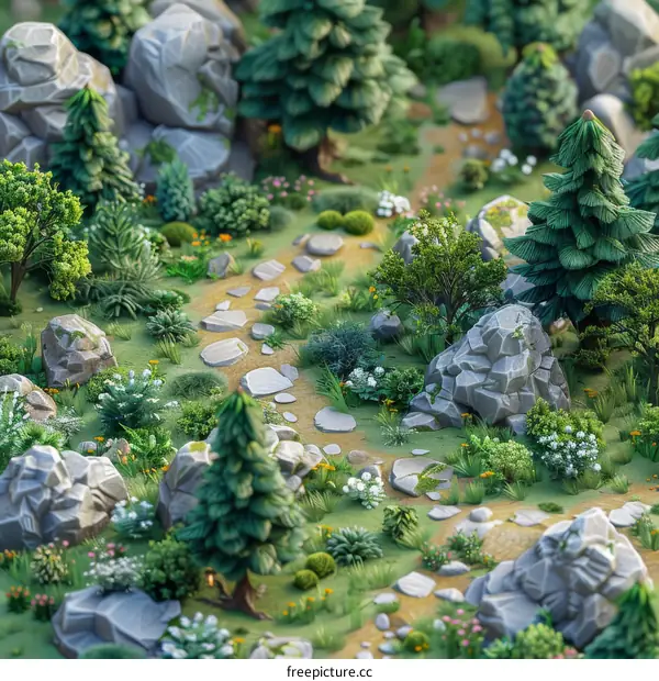 Winding Path Through Lush Forest