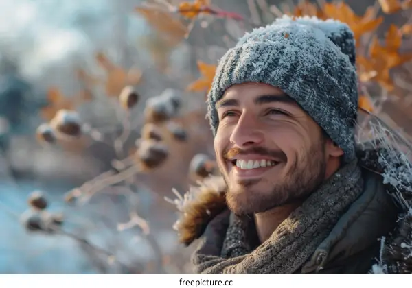 Smiling Man in Winter Outfit