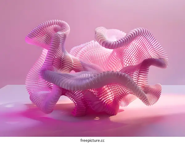 Abstract Pink 3D Sculpture